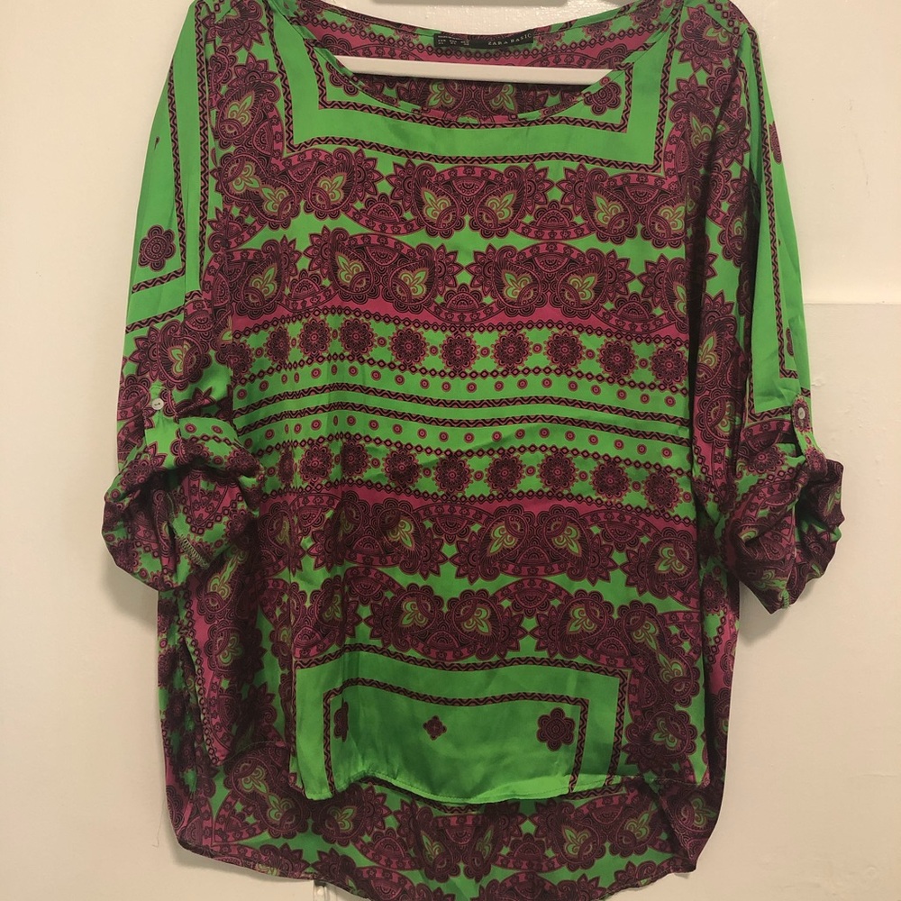 Zara print blouse